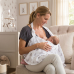 Muslin Breastfeeding Cover | Nursing Cover UK | 90x60 cm | Deux Lapins - Image 3
