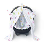 Muslin Pram Cover UK | Breathable Pushchair Shade | 114x77 cm | Deux Lapins - Image 3