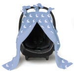 Muslin Car Seat Cover - Mono Lapin Royal Blue - Image 2