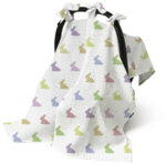 Muslin Pram Cover UK | Breathable Pushchair Shade | 114x77 cm | Deux Lapins