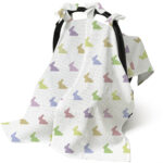 Muslin Pram Cover UK | Breathable Pushchair Shade | 114x77 cm | Deux Lapins