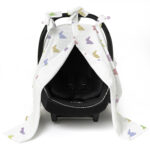 Muslin Pram Cover UK | Breathable Pushchair Shade | 114x77 cm | Deux Lapins - Image 2