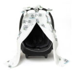 Muslin Car Seat Cover - Les Elephants - Image 2