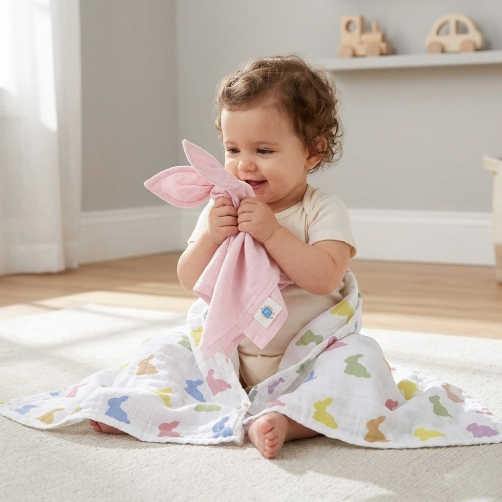 Muslin Swaddle Blanket 70X70cm - Rainbow Lapin