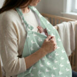 Muslin Nursing Cover - Mono Lapin Matcha Green - Image 6
