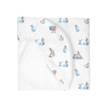 Muslin Fitted Cot Sheet UK | Blue Bunny Print | 70x140 cm | Deux Lapins - Image 2