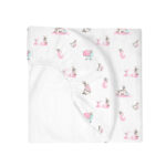 Muslin Fitted Cot Sheet UK | Pink Bunny Print | 70×140 cm | Deux Lapins - Image 2