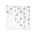 Muslin Fitted Cot Sheet UK | Grey Bunny Print | 70x140 cm | Deux Lapins - Image 2