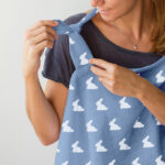 Muslin Nursing Cover - Mono Lapin Royal Blue - Image 3